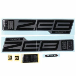 RockShox Decal Kit For 27.5/29" ZEB Ultimate - Flight Attendant - Matte Silver Foil For Gloss Black (2023+)