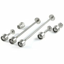 Pitlock Set 02/LH FW + RW + Saddle Clamp + Headlight + Holder - Silver