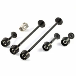 Pitlock Set 02/LH FW + RW + Saddle Clamp + Headlight + Holder - Black