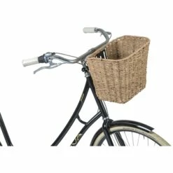 Basil Bremen Rattan Look FM Fietsmand - Voor - 25L - Bruin -Abus Shop basil bremen rattan look fm front wheel basket brown 3 1361330