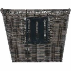 Basil Bremen Rattan Look FM Fietsmand - Voor - 25L - Dark Brown -Abus Shop basil bremen rattan look fm front wheel basket dark brown 3 1361342