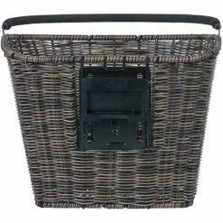 Basil Bremen Rattan Look KF Fietsmand - Voor - 27L - Dark Brown -Abus Shop basil bremen rattan look kf front wheel basket dark brown 2 1361377