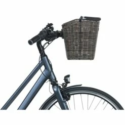 Basil Bremen Rattan Look KF Fietsmand - Voor - 27L - Dark Brown -Abus Shop basil bremen rattan look kf front wheel basket dark brown 5 1361380