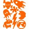 Rie:sel Design Re:flex Kids Reflecterende Sticker - Rascal Orange -Abus Shop riesel design reflex kids reflective frame sticker set rascal orange 4 1449032